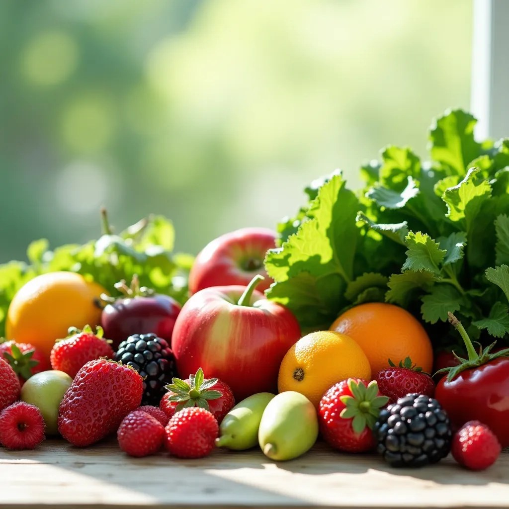 Diverse fructe și legume proaspete